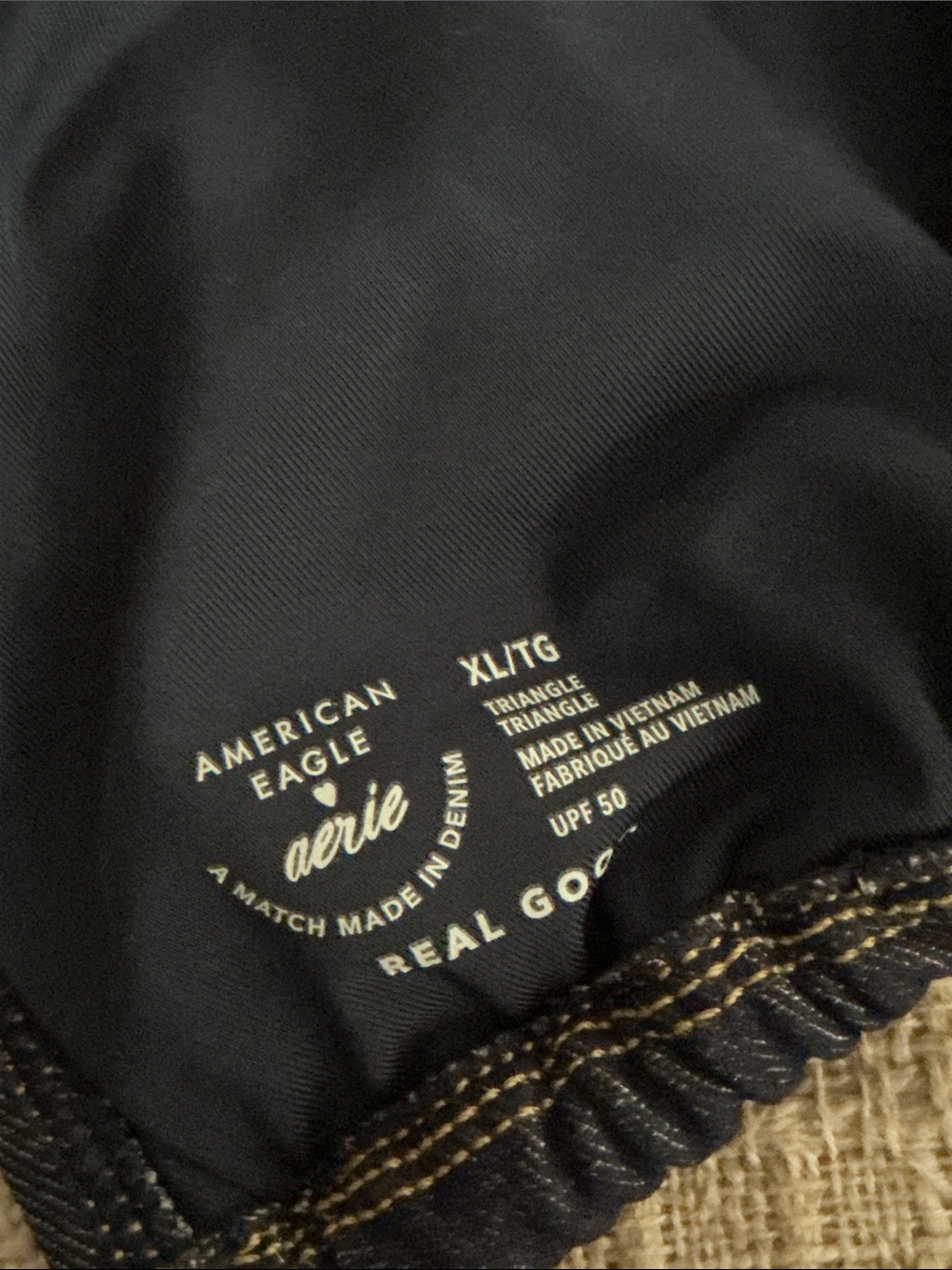 AE x Aerie Match Made in Denim Triangle String Bikini Top - Picture 5 of 6